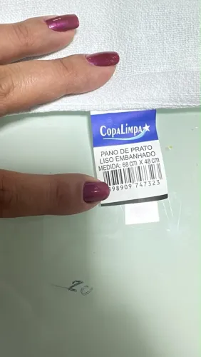 Pano de prato COPA LIMPA pé de galinha 100% algodão 68 por 48 cm com barrado dos lados