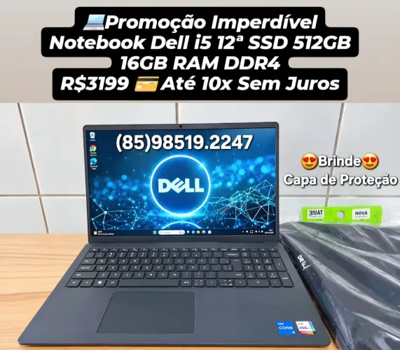 Imperdível Notebook Dell i5 12ª SSD256+HD1000GB 16GB RAM DDR4 Até 10x Sem Juros