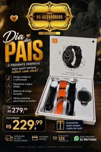 Smartwatch Gold + 3 PULSEIRAS