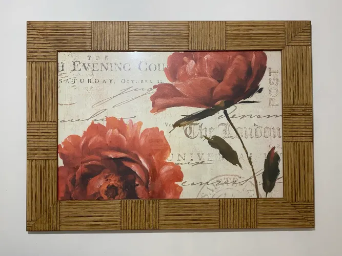 Quadro grande de madeira maciça 