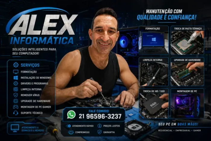 Faço manutenção e computador limpeza