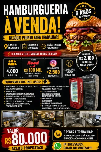 Vendo hambúrgueria em funcionamento