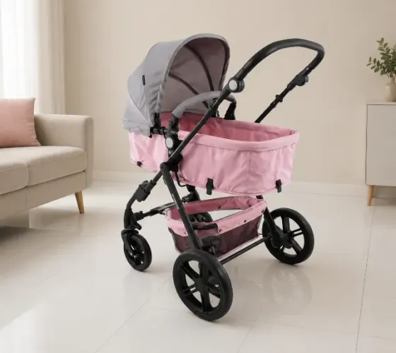 Carrinho de bebê rosa cosco