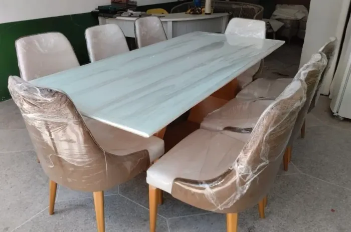 Mesa + 6 cadeira sob encomenda madeira maciça leia a descrição