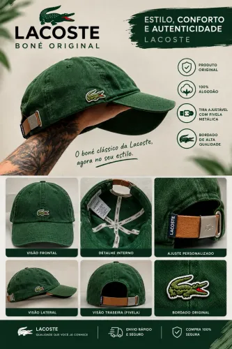 Boné lacoste gabardine green original