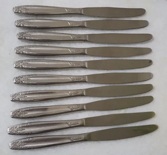 10x Antiga Faca Eberle Prata 90