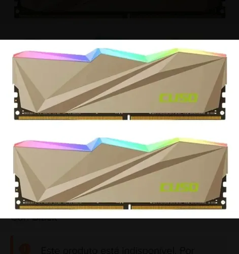 Memória Ddr4 16gb kit 2 x 8 gb cuso   3200 Mhz rgb  nova 