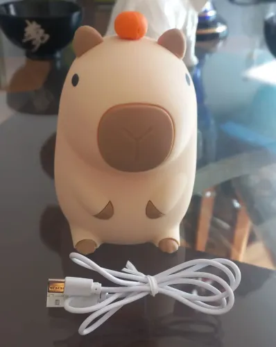 Luminária de Silicone Capivara (Luz Noturna bebê/Infantil/Decoração