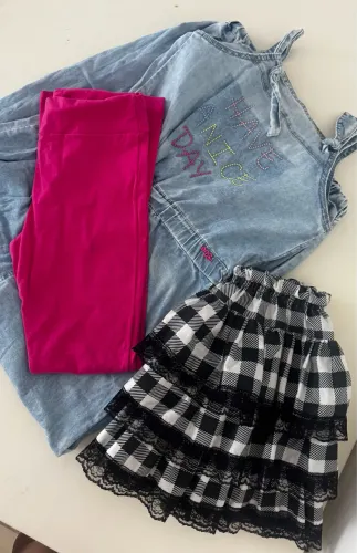 Lote 3 peças menina 10 anos