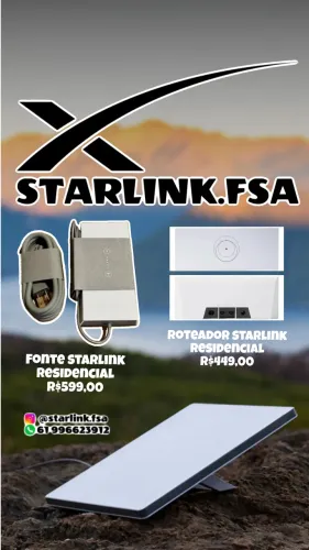 Fonte e roteador starlink standard