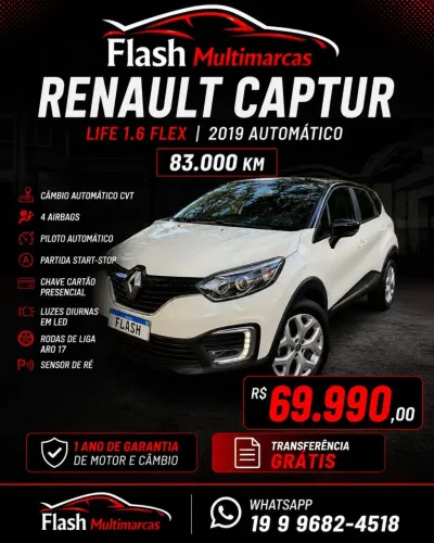 Renault Captur Life 1.6 16V Flex 5P Aut. 2019