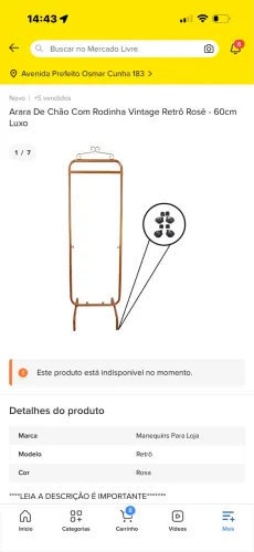 Arara de chão rose gold 