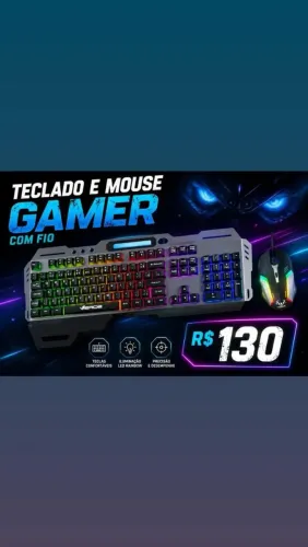 Teclado e mouse com fio gamer 