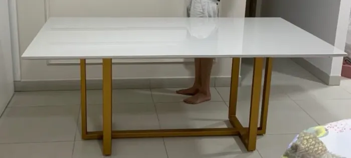 TAMPO DE MESA EM LACA OFF WHITE