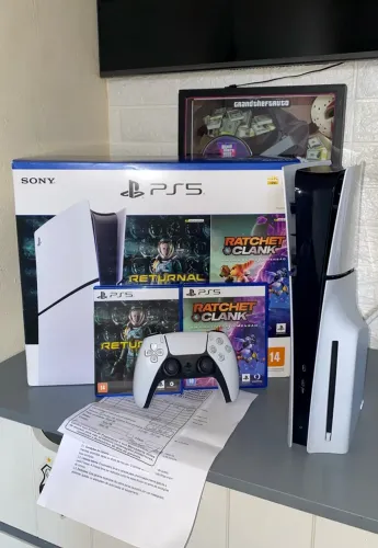 Ps5 Slim Mídia física 1tb 1controle