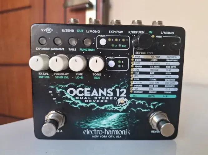 Pedal Electro Harmonix Oceans 12 Dual Stereo Reverb (Oportunidade!)