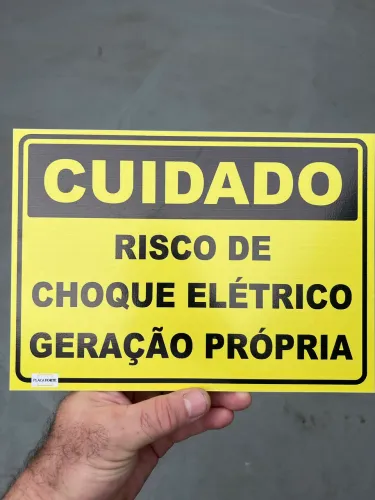 Placa de sinalização CHOQUE ELÉTRICO GERAÇÃO PRÓPRIA 