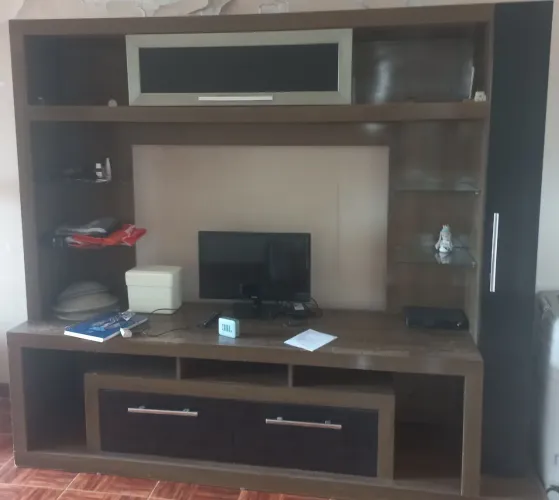 Estante Home Theater Grande com Gavetas e prateleiras de vidro  - Ótimo Estado 