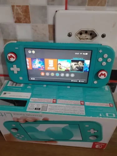 Nintendo Switch Lite, Preto / Azul, 3 Jogos, Case, Parcelo, Aceito troca