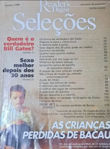 Revista Reader's Digest Seleções Janeiro 1998 Edição: 55