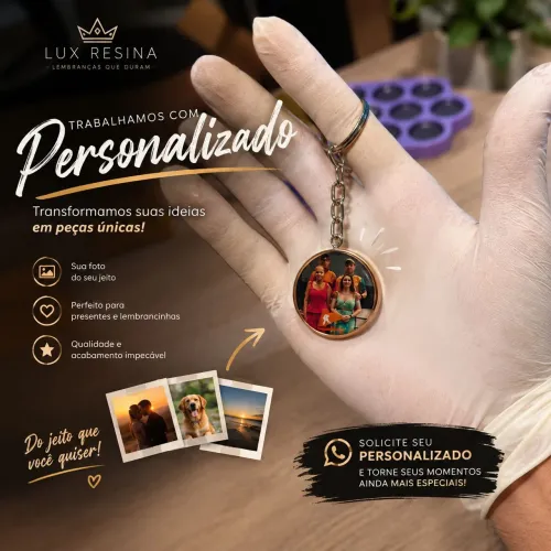 Chaveiro personalizado em resina