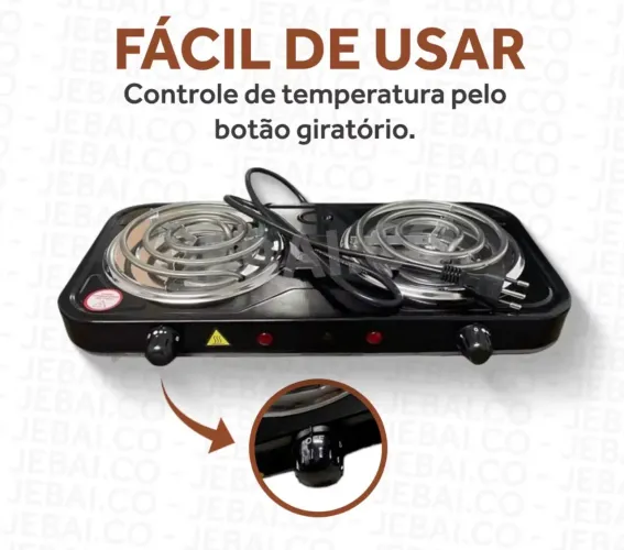 Fogão Portátil Fogareiro Indução Camping Viagem 2 bocas fogão 110V