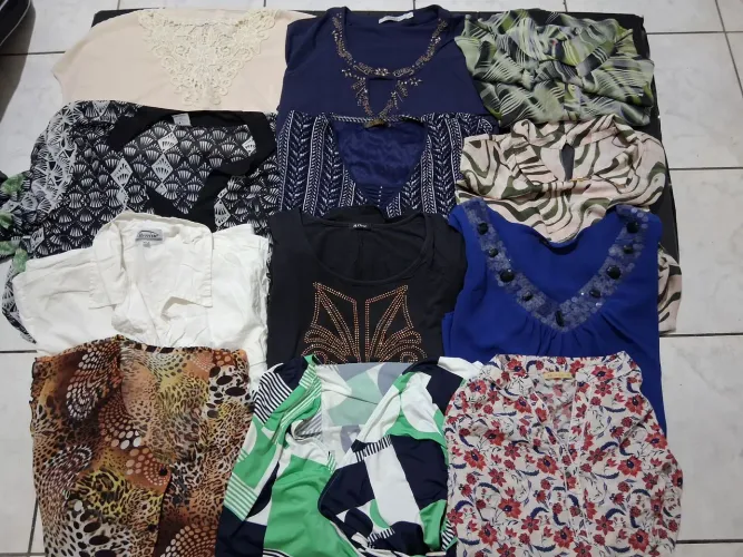 Lote 12 (4,00 cada) Blusas finas Plus Size