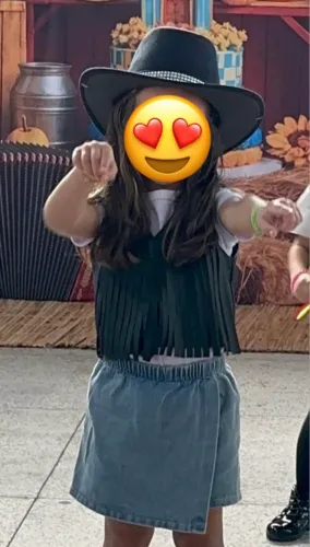 Chapéu e colete country menina