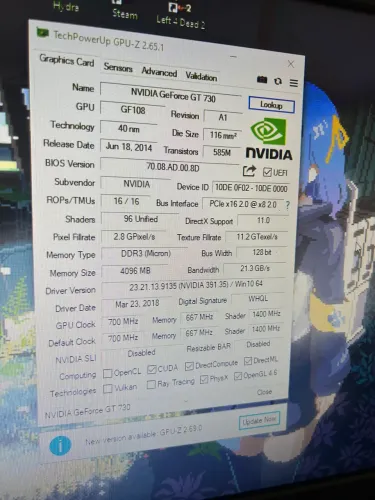 Placa de vídeo GT 730 4g 