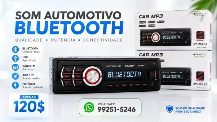 Som de carro Bluetooth