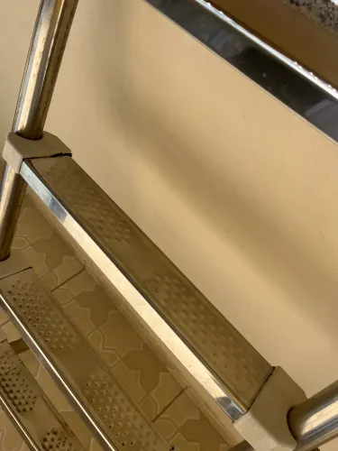 Escada Para Piscina 5 Degraus Aço/inox 316 alta resistência Cinza