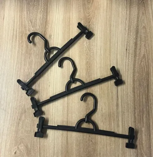 Kit com 10 Cabides Calça Giratório Presilha Preto Adulto - 12mm (Leia a Descrição)
