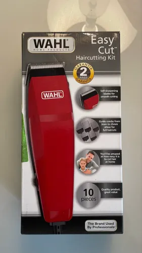 Máquina de Cortar Cabelo Wahl Easy Cut - Nova, kit completo 10 peças