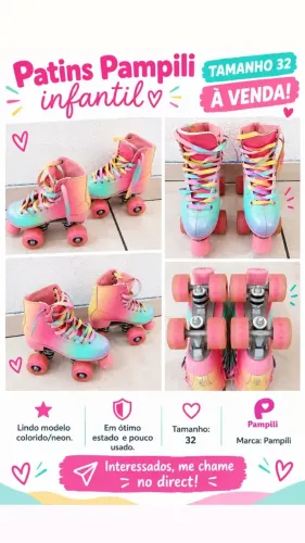 Patins Pampili - tamanho 32