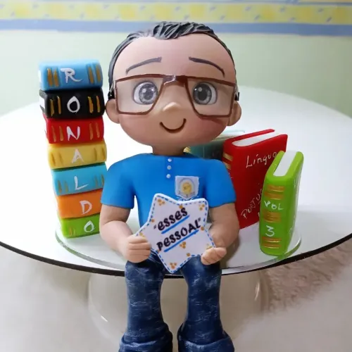 Topo de Bolo professor em Biscuit.