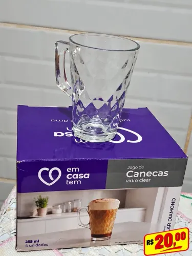 KIT CANECA DE VIDRO | 4UND EM CASA TEM