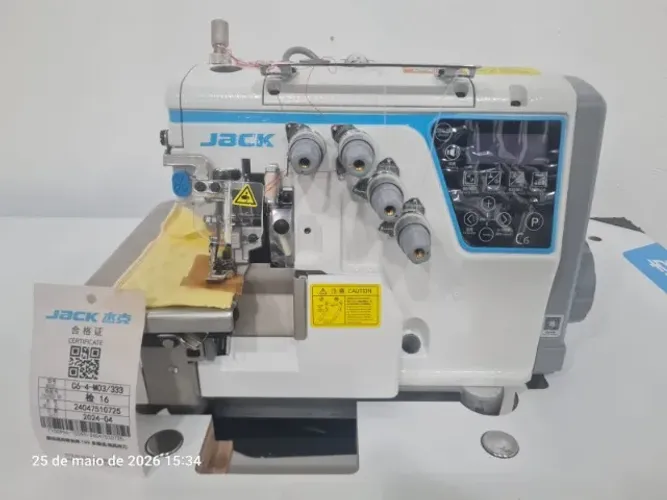 MÁQUINA INTERLOQUE INDUSTRIAL ELETRÔNICA JACK C6-4-M03/333 - NOVA, SEM USO