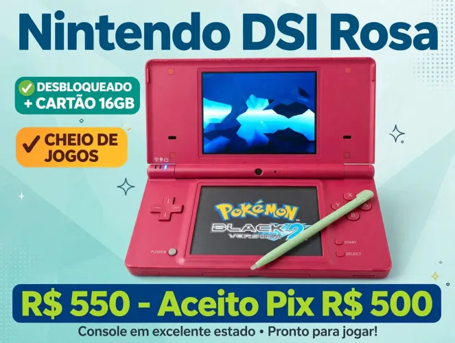 Nintendo DSi Rosa desbloqueado