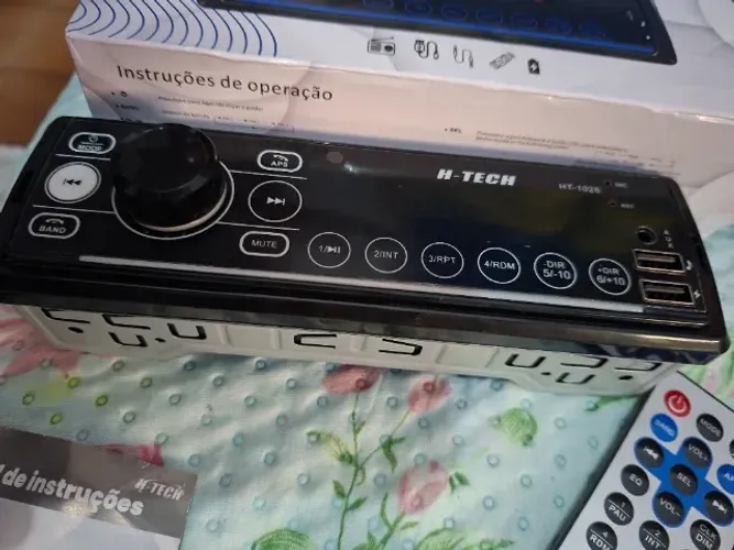 Rádio MP3 Automotivo H-Tech HT-1025 USB AUX BT 4 Canais 25W