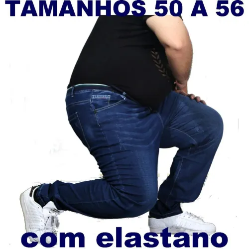 Calça jeans masculina plusize