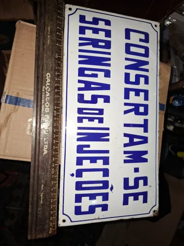 Placa esmaltada abaulada antiga