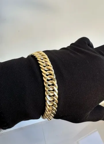 Pulseira Grumet Dupla 13mm Banhada a Ouro 18K