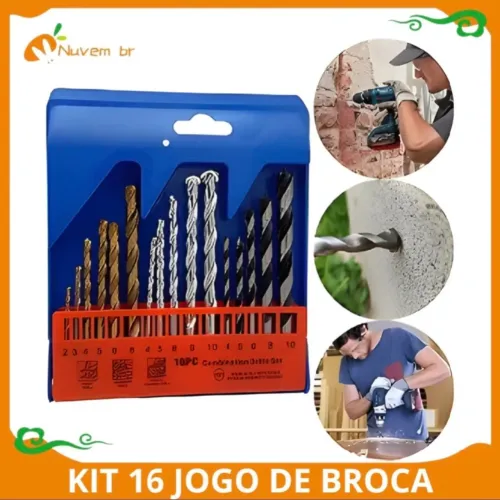 Jogo de 16 Broncas para Madeira Concreto e Ferro.