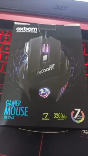 Mouse Gamer lacrado com fio 3.200 Dpi Óptico Com Led Rgb Usb 7