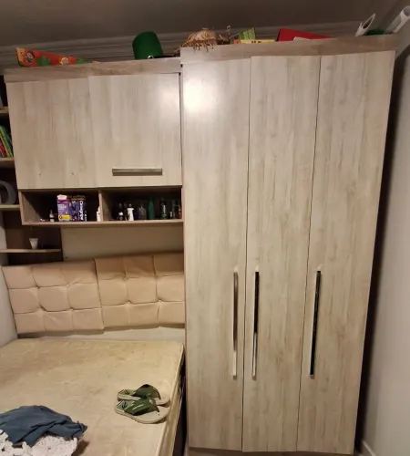 Quarto  guarda roupa solteiro modulado - aliança móveis