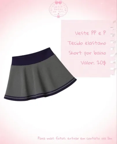 Short saia de malha P