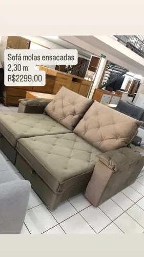 Sofá retrátil molas ensacadas 2.30 m 