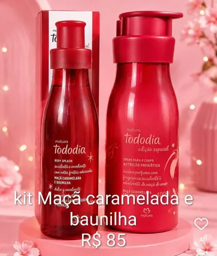 Kit Natura Maçã caramelada e baunilha 