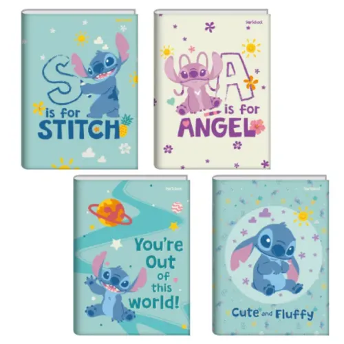 Kit 4 Caderno Capa Dura Lilo e Stitch 80 Folhas Novo Lacrado Starschool