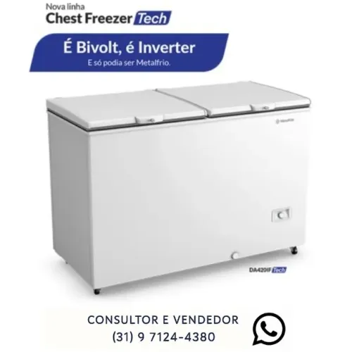 Freezer Horizontal Metalfrio 417L 2 Tampas